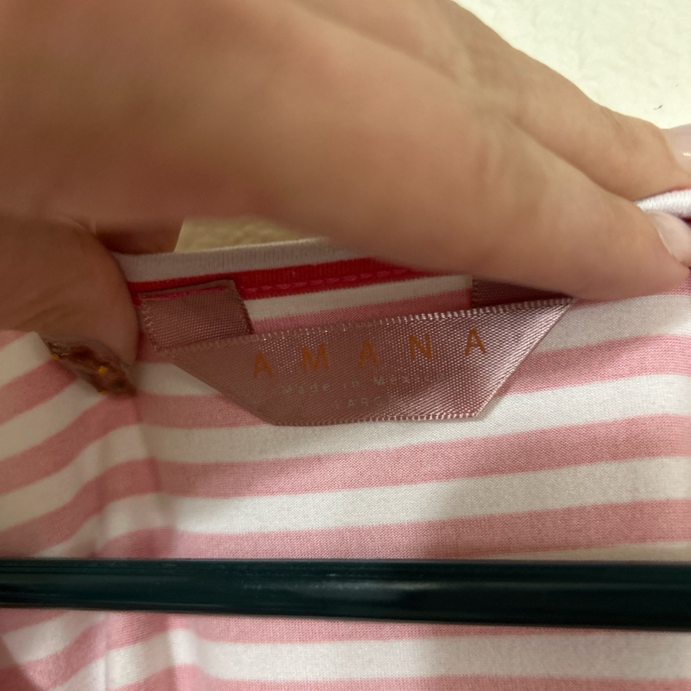 Amana Red & White Striped Tie-Front Sleeveless Tank Top | Summer Nautical Vibe - Picture 2 of 6